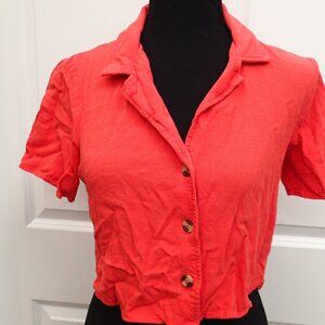 Wild Fable Coral Ladies Crop Top Size Small